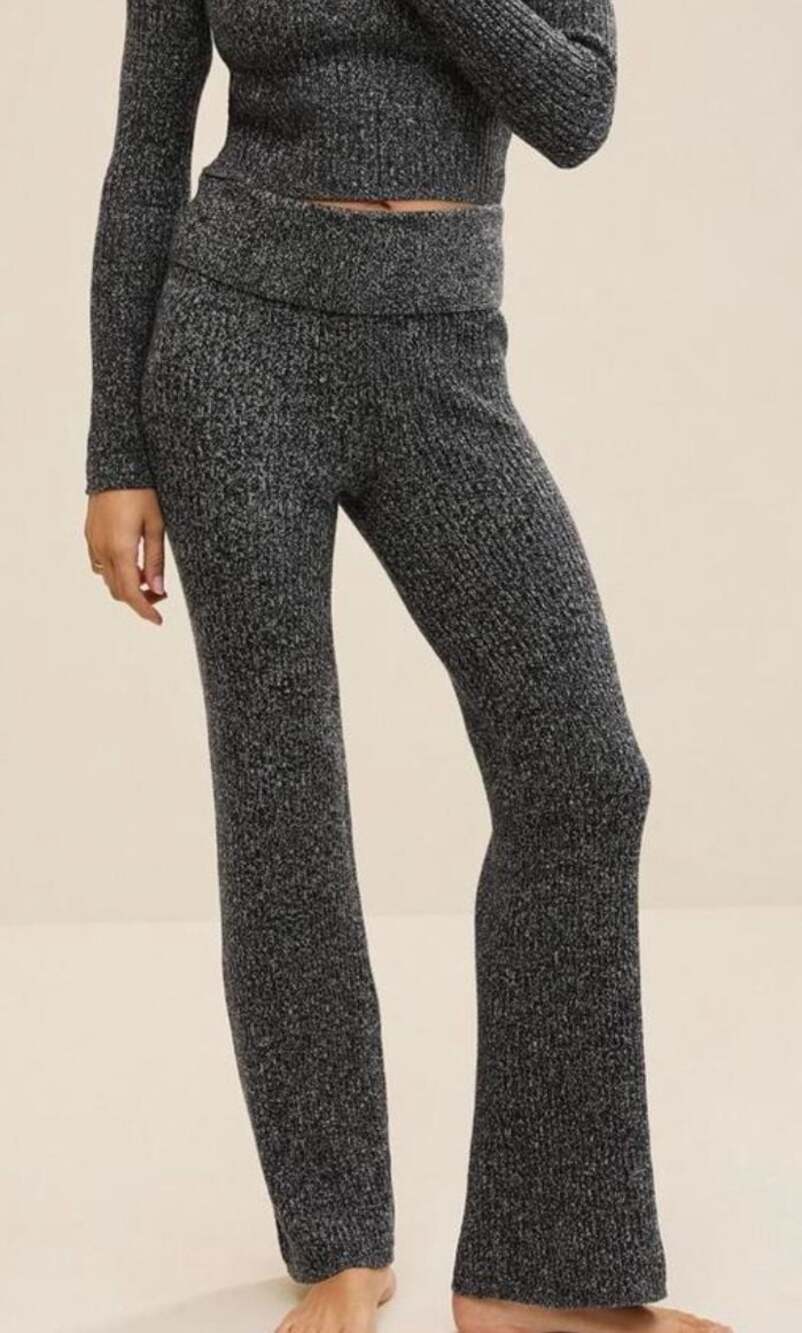 NWT Aerie Women's Fold Over Marled Knit Lounge Leggings, Super Soft, Size M